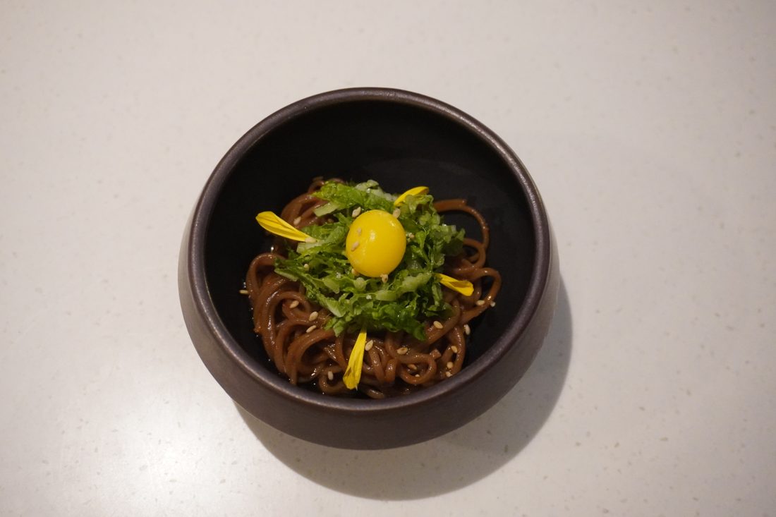 Seasoned Korean beef with egg yolk